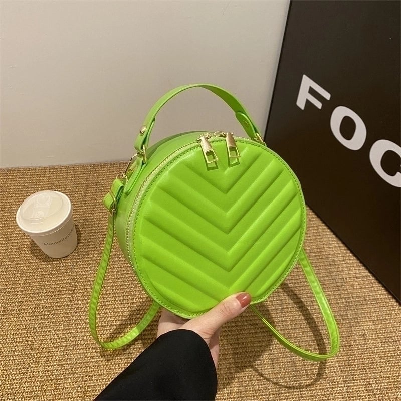 Women's Small Pu Leather Solid Color Basic Zipper Handbag