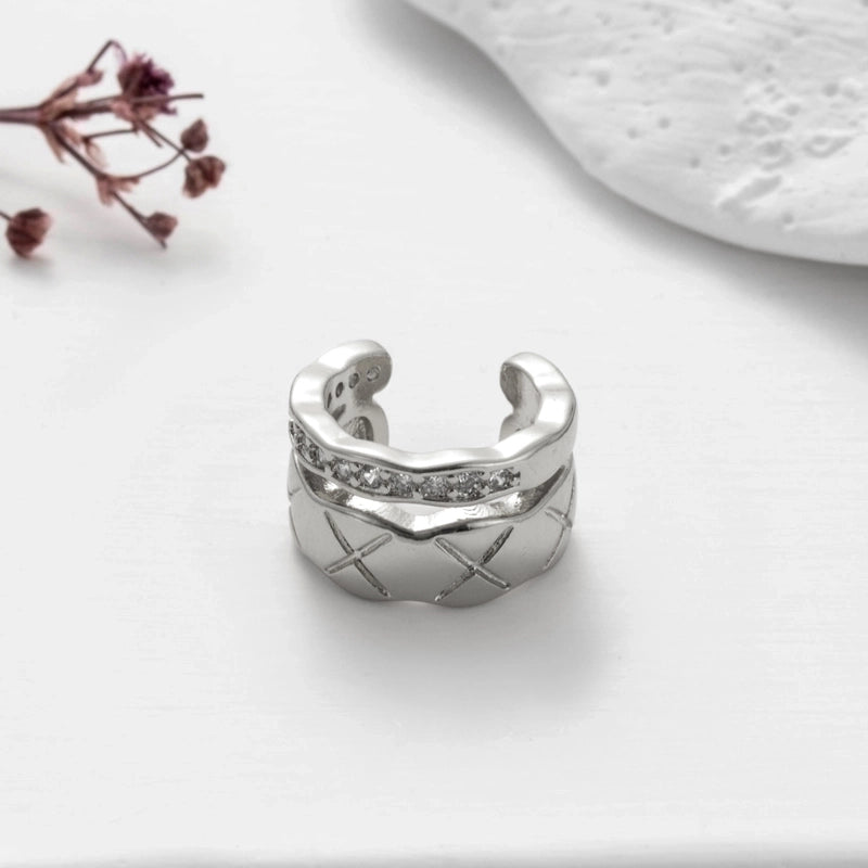 1 Piece Ear Cartilage Rings & Studs Cute Cool Style Geometric Heart Shape Copper Plating Inlay Zircon