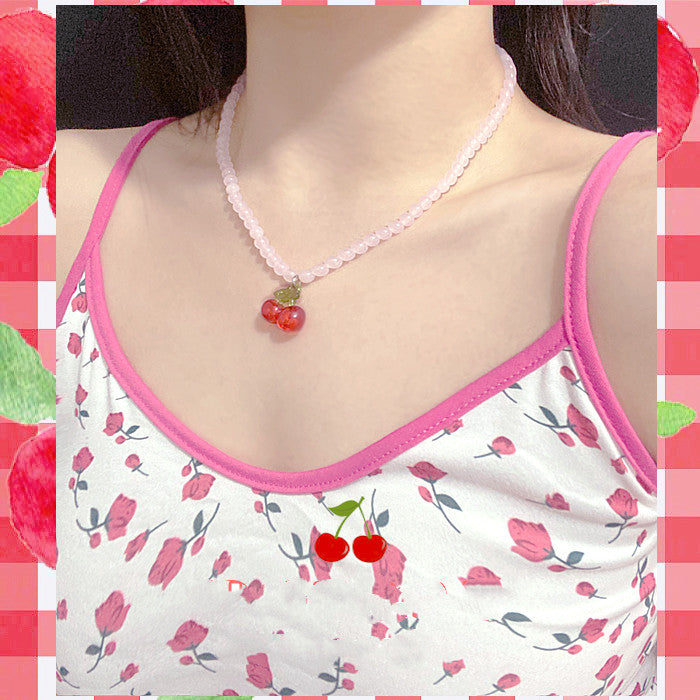 Homemade Cherry Necklace  KF82809