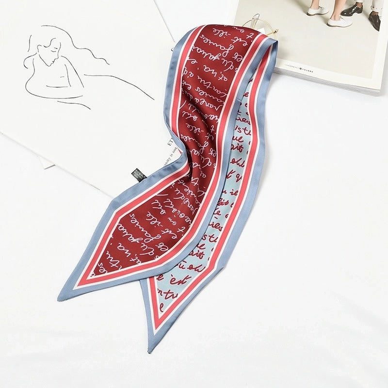 Women's Elegant Geometric Satin Silk Scarf