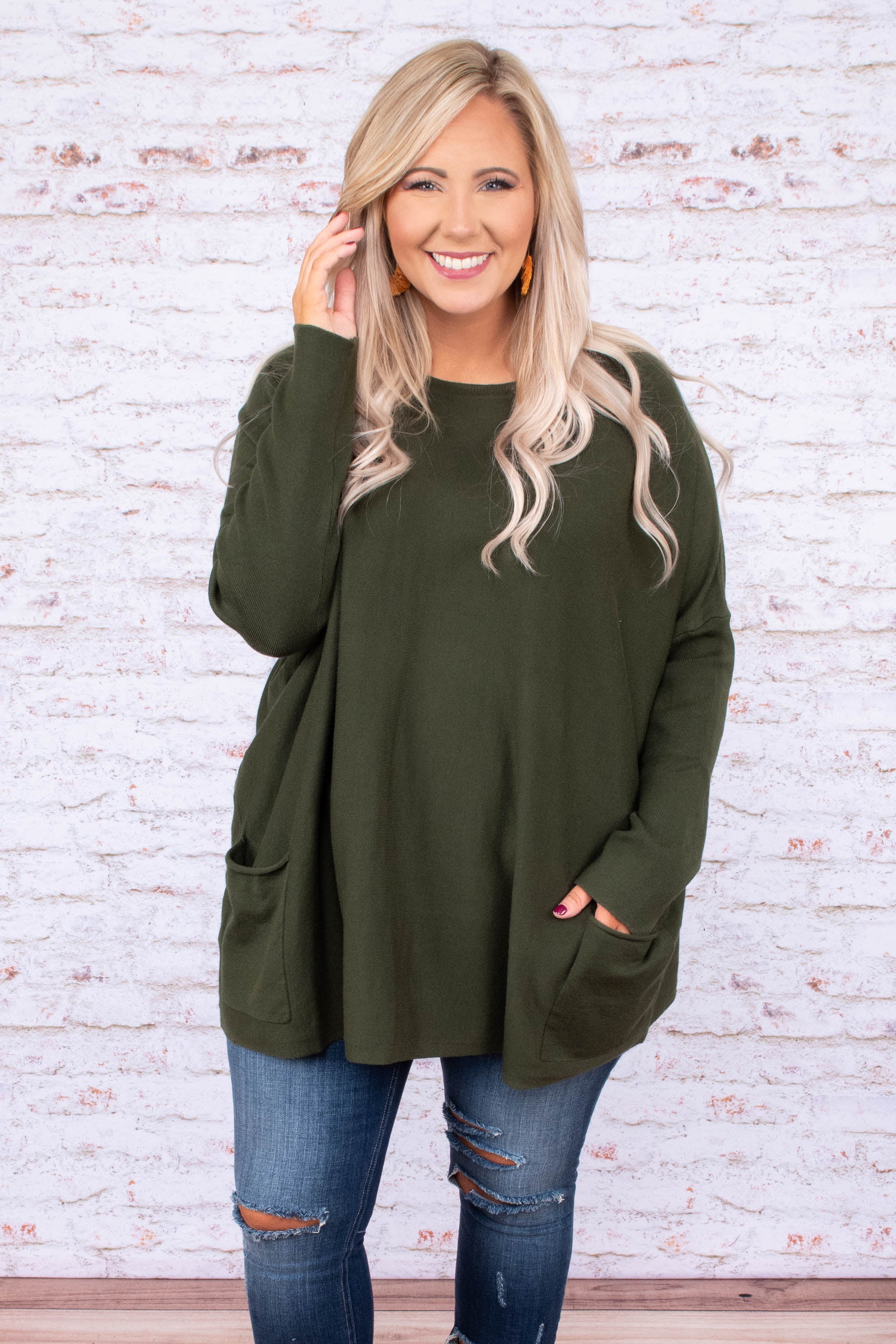 Snow Whispers Tunic. Olive