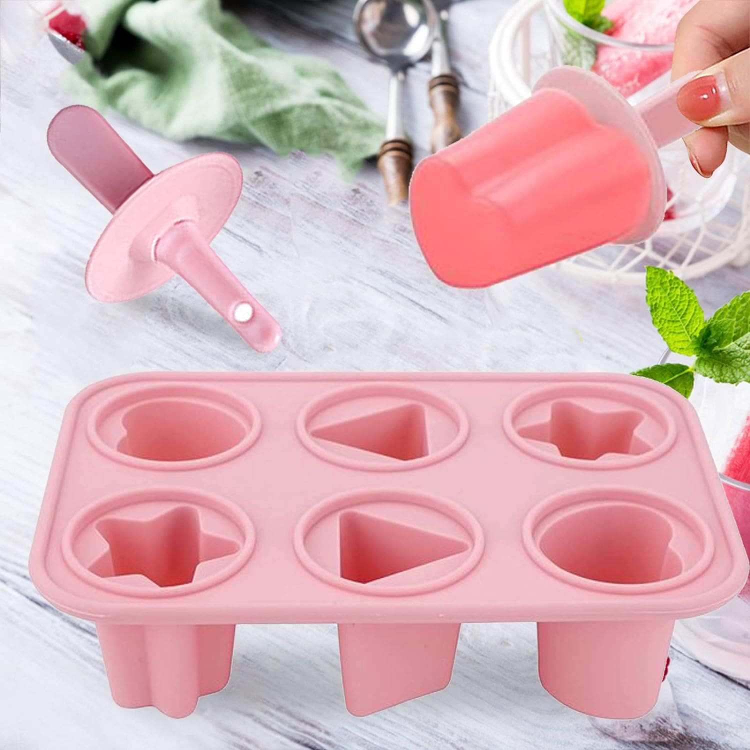 6 HOLES SUMMER ICE-CREAM MAKER POPSICLE MOLD