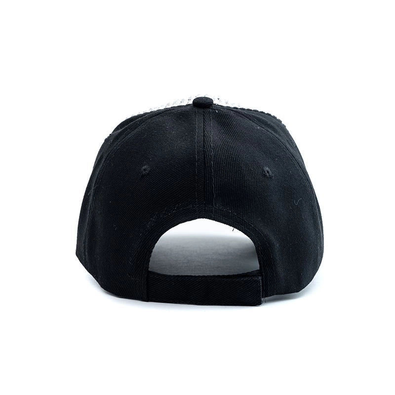 Women's Elegant Color Block Chain Curved Eaves Baseball Cap