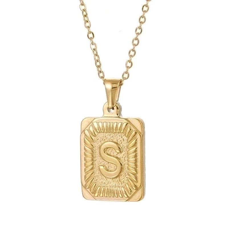 Hip-hop Letter Titanium Steel Plating Gold Plated Pendant Necklace