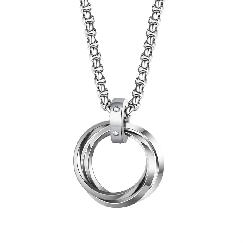 Retro Solid Color Stainless Steel Pendant Necklace 1 Piece