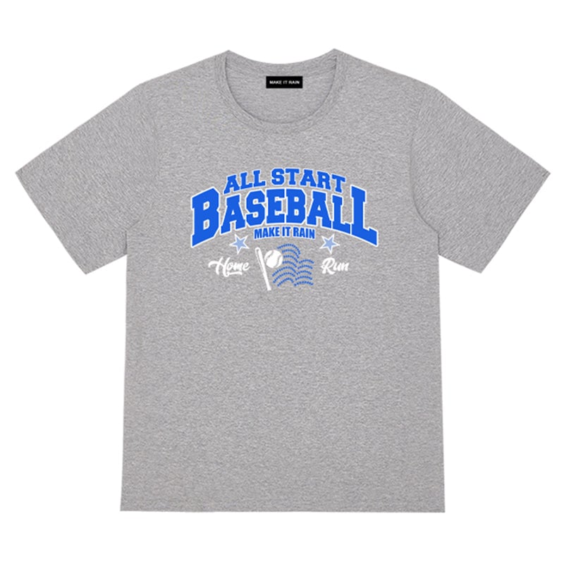 Grey Letter Print Short Sleeves