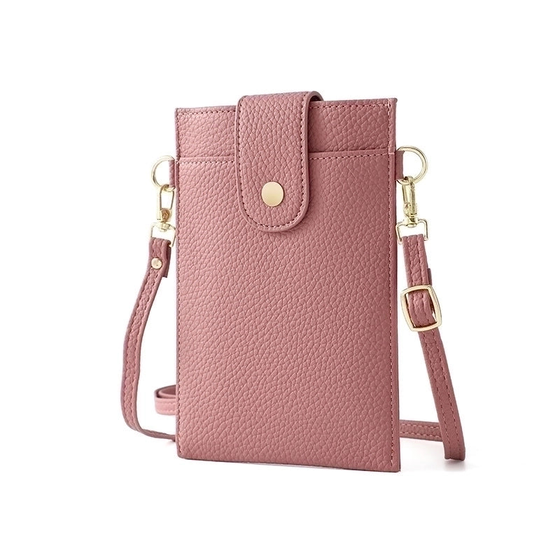 Women's Pu Leather Solid Color Classic Style Square Flip Cover Phone Wallets