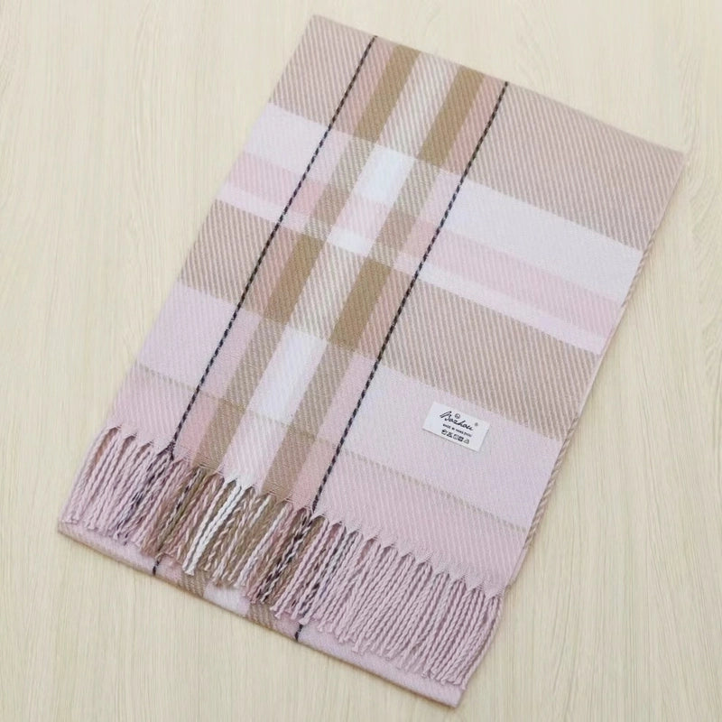 Academy Style Plaid Cashmere Scarf Winter New Tassel Couples Scarf Warm Shawl