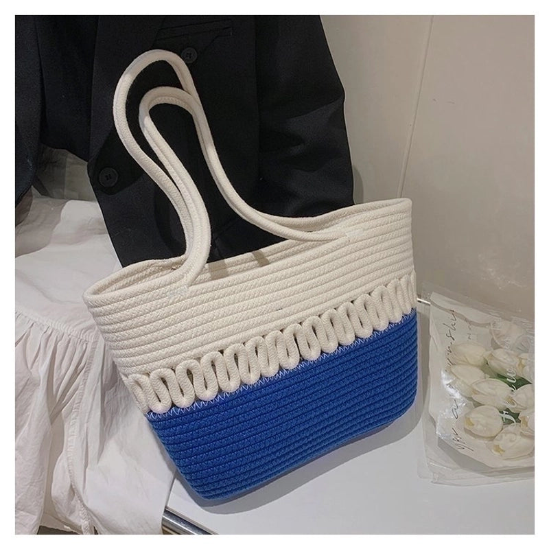 Women's All Seasons Cotton Rope Classic Style Beach Bag