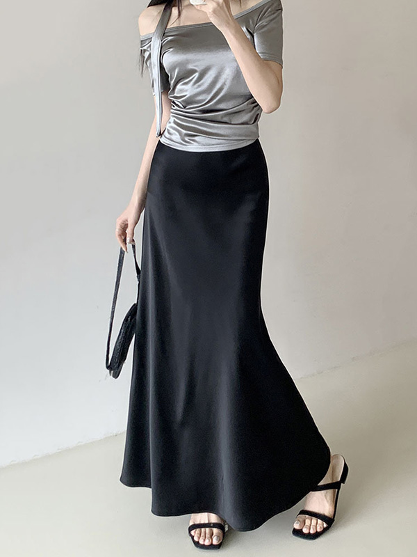 Mermaid Elasticity Solid Color Skirts Bottoms
