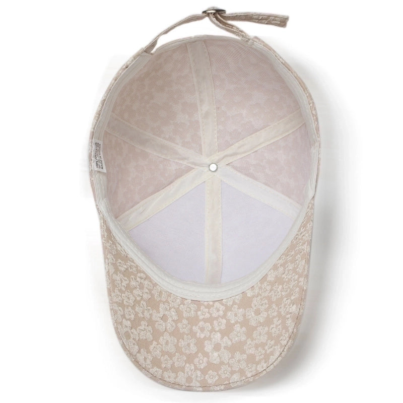 Women's Minimalist Streetwear Solid Color Flower Rhinestone Curved Eaves Baseball Cap