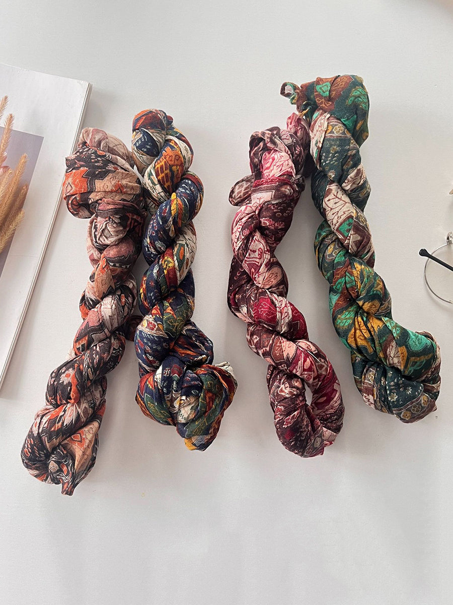 Women Vintage Flower Spliced Shawl Scarf