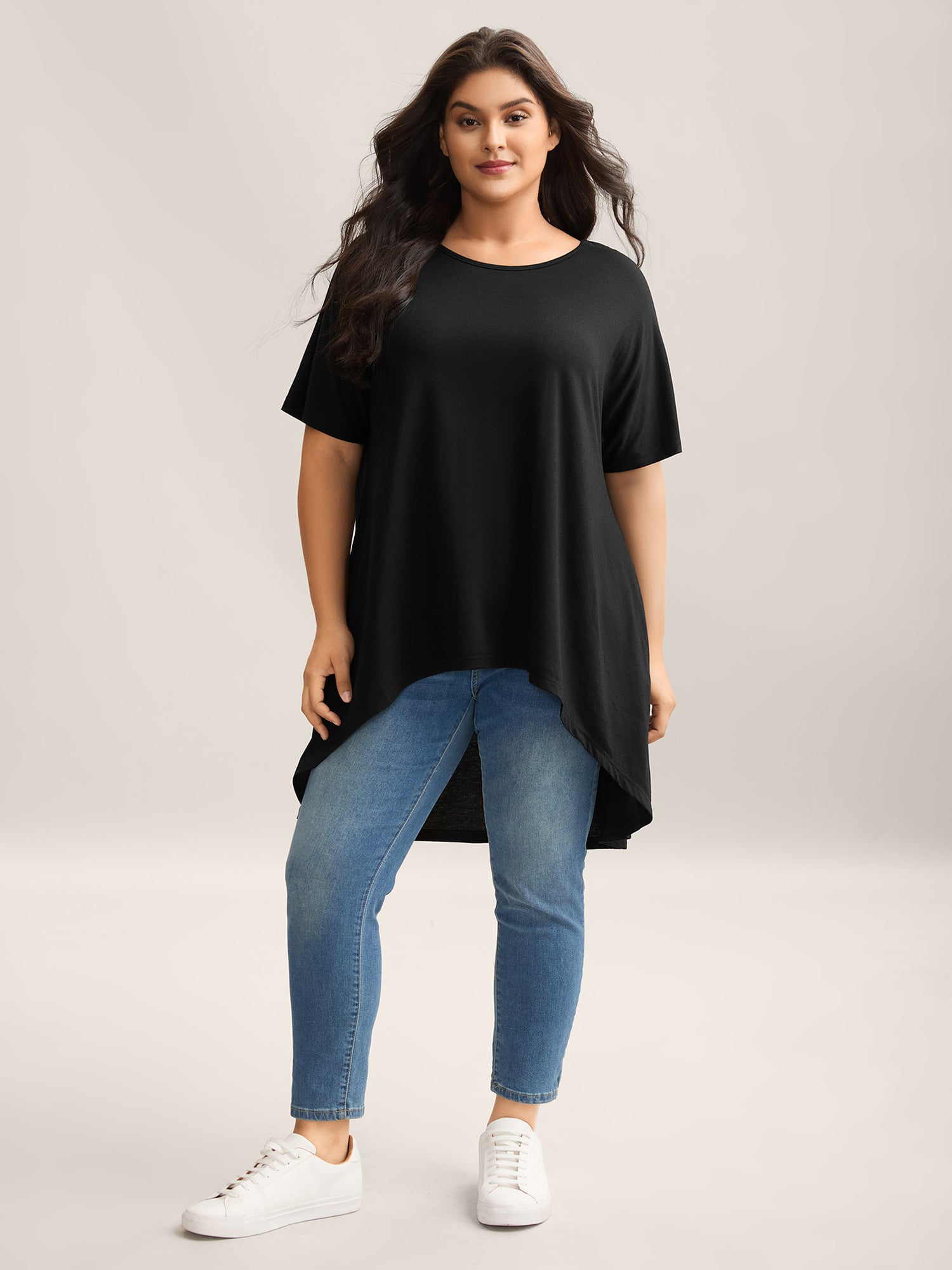 Supersoft Stretchy High-Low Hem T-Shirt