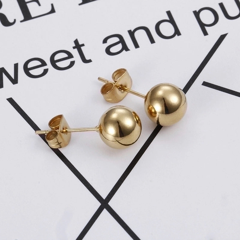 Geometric Titanium Steel No Inlaid 18K Gold Plated Earrings Ear Studs