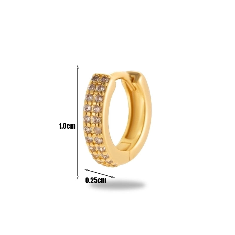 1 Piece Minimalist Classic Style Geometric Plating Inlay Copper Zircon 18k Gold Plated Ear Studs