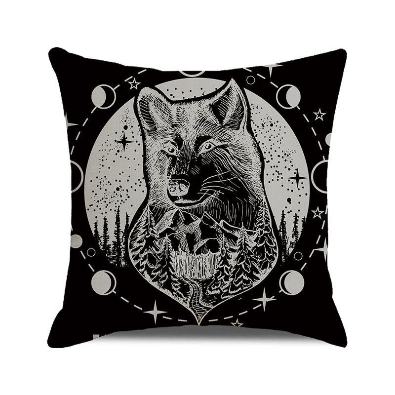 Halloween Retro Punk Palm Skull Cotton Pillow Cases Couch & Sofa Decor
