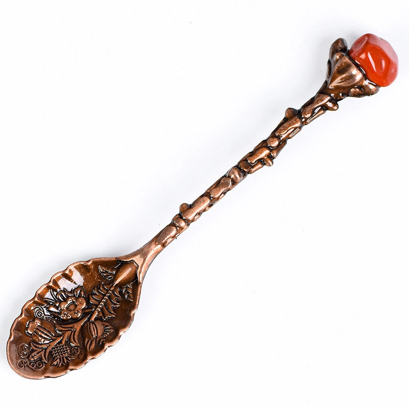 2 Pieces Elegant Lady Minimalist Geometric Crystal Spoon