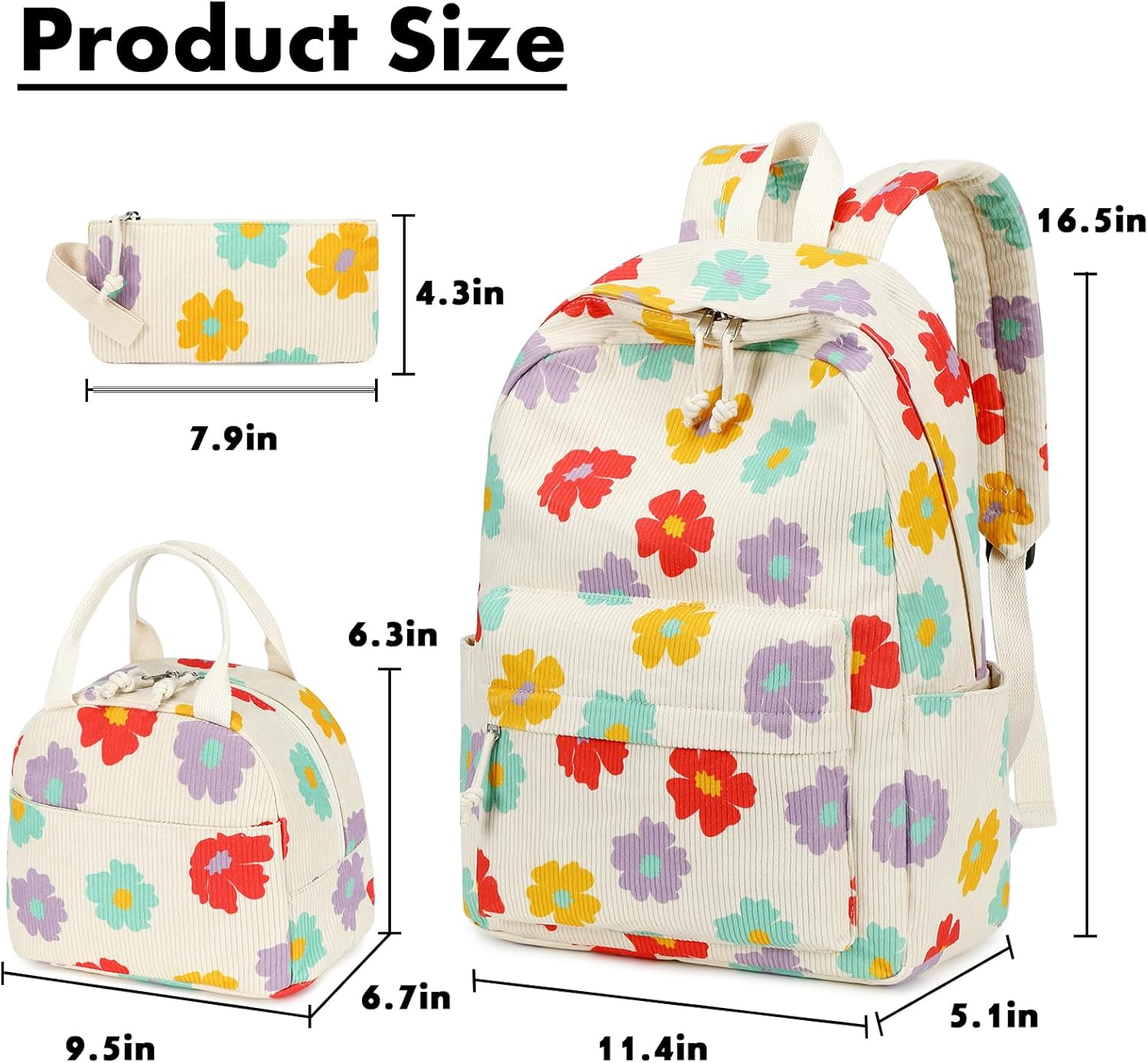 Bluboon School Backpack Teens Girls Boys Kids School Book Bags with Lunch Box Pencil Bag