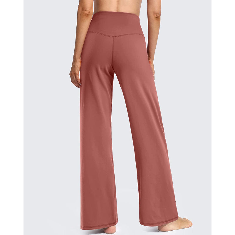 Women Wide Leg Yoga Pants High Waist Stretch Workout Sweatpants With Pockets Casual Straight Leg Pants