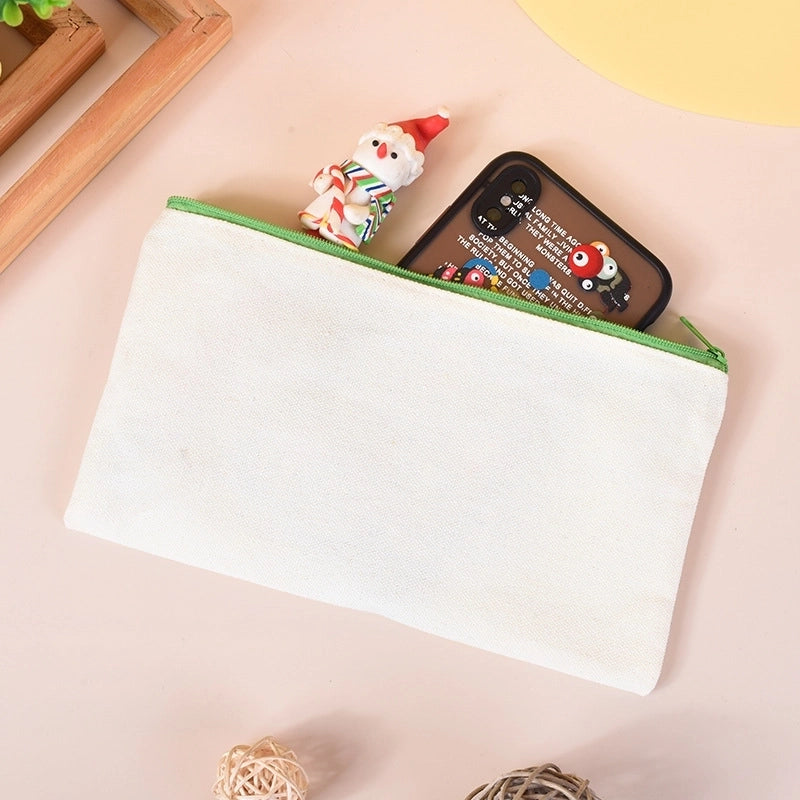10 Pieces In Stock Blank Canvas Zipper Bag Canvas Cosmetic Bag Zipper Pencil Bag Canvas Bag Custom