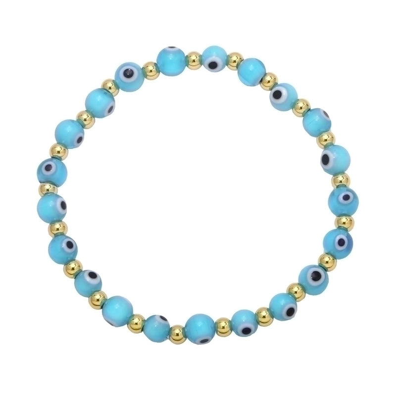 Copper 18k Gold-plated Devil's Eye Handmade Beaded Bracelet