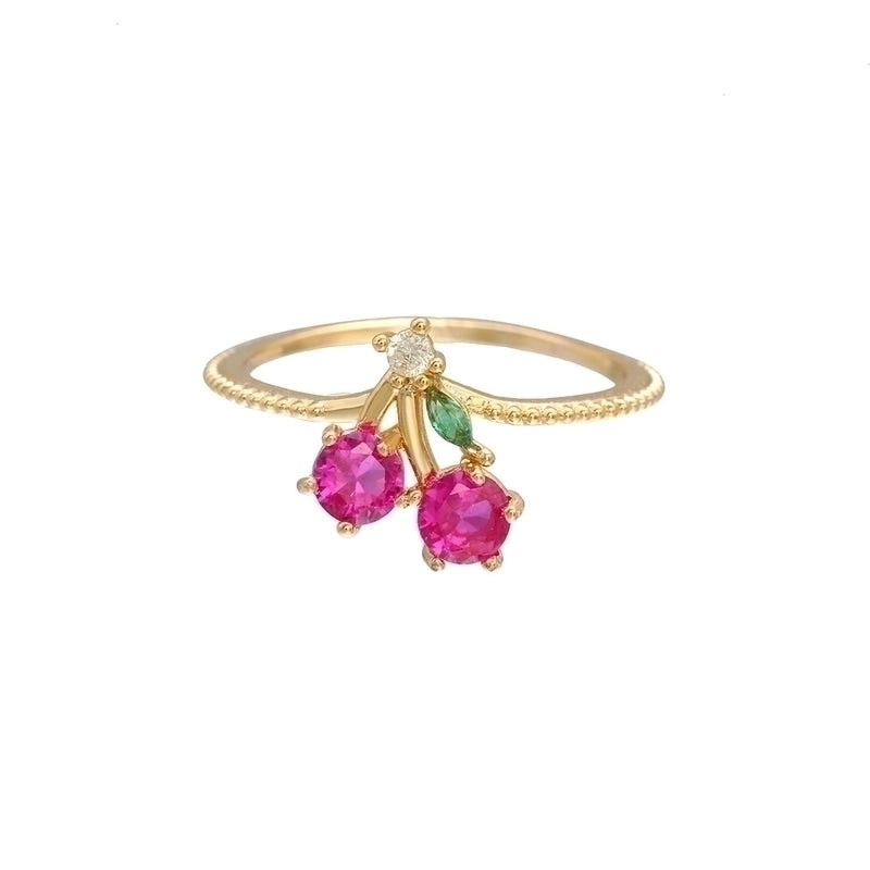 Color Zirconium Cherry Peach Tropical Fruit Rings