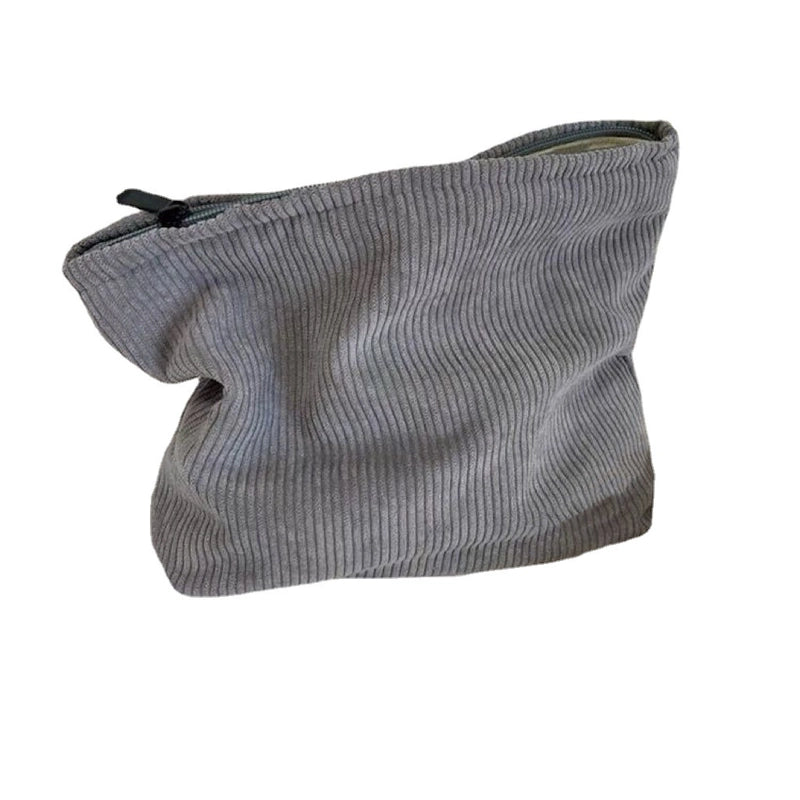 Women's Corduroy Solid Color Basic Classic Style Square Zipper Cosmetic Bag