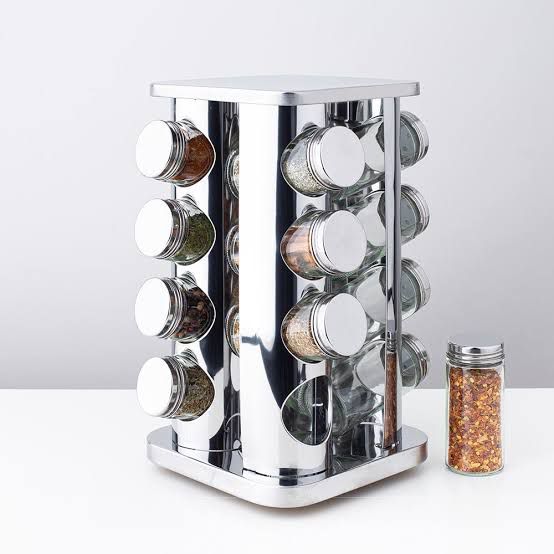 Kitchen spices organizer - Rotating spices rack (STEEL BODY)