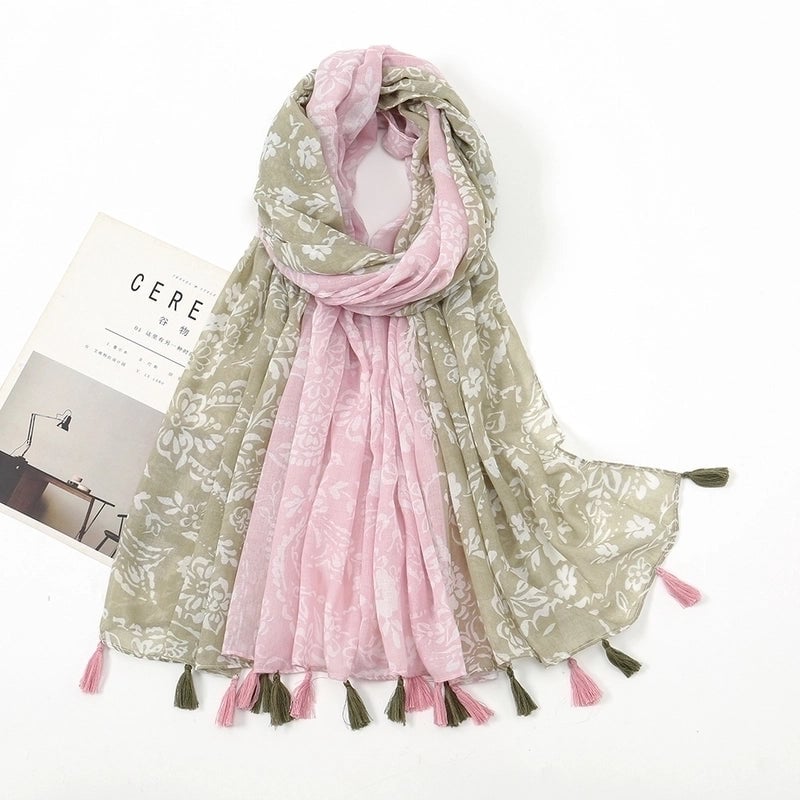 Women'S Bohemian Geometric Cotton And Linen Scarf