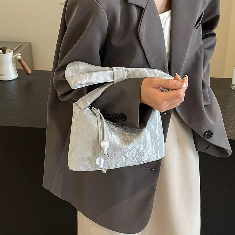 Women's Medium Pu Leather Solid Color Streetwear Bowknot Square Zipper Handbag