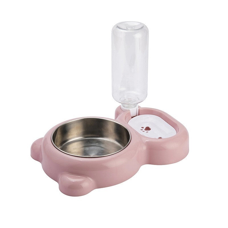 Pet Bowl Small Panda Bowl Pet Stainless Steel Dog Bowl Dog Double Bowl Automatic Feeding Drinker Manufacturers