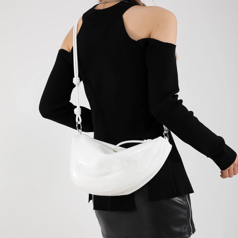 Women's Pu Leather Irregular Solid Color Classic Style Zipper Shoulder Bag Crossbody Bag