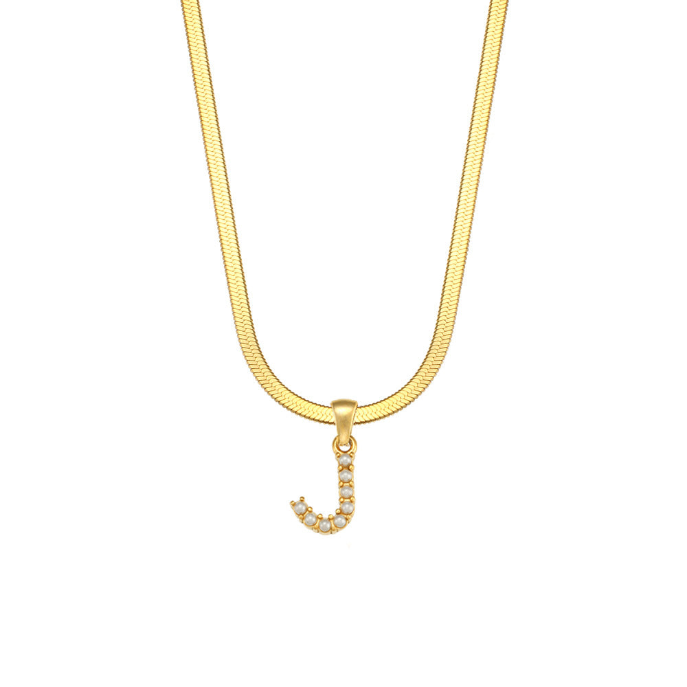 Fashion Letter Number Text Stainless Steel 18K Gold Plated Necklaces