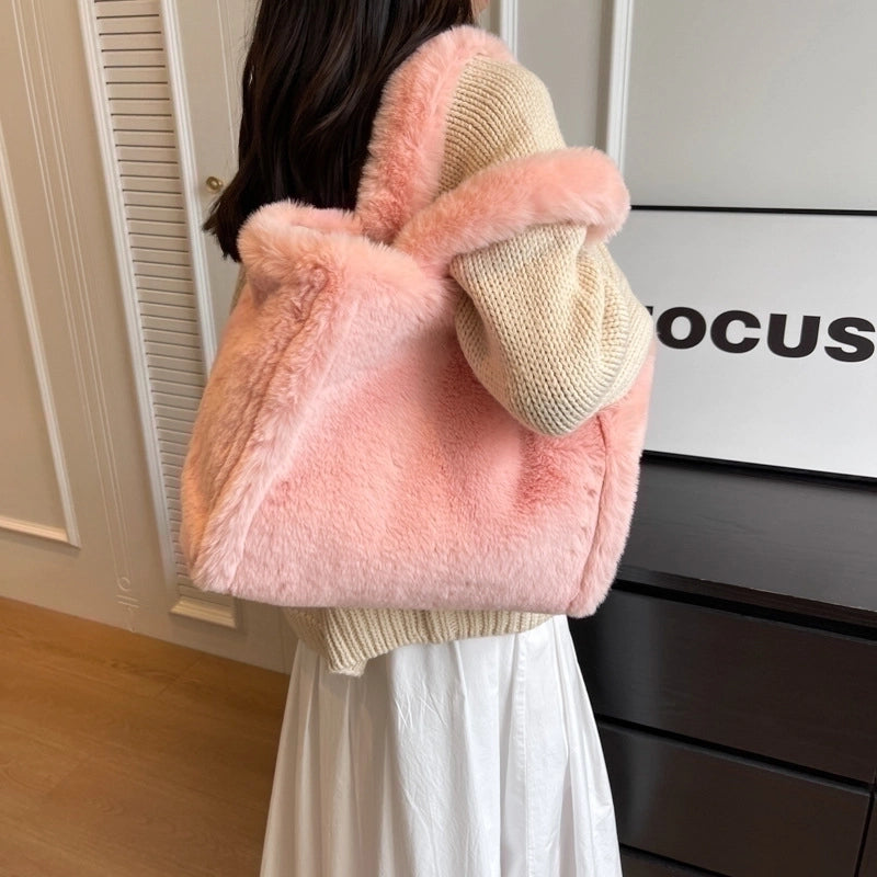 Women's Medium Autumn&winter Pu Leather Solid Color Classic Style Bucket Magnetic Buckle Underarm Bag