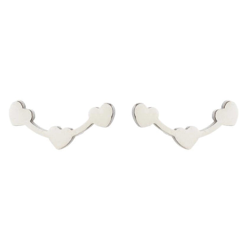 1 Pair Minimalist Heart Shape Plating 304 Stainless Steel 18K Gold Plated Earrings