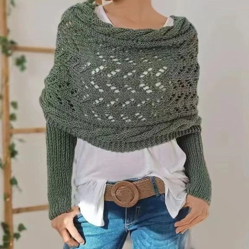 Unisex Streetwear Solid Color Deer Plush Hollow Out Shawl