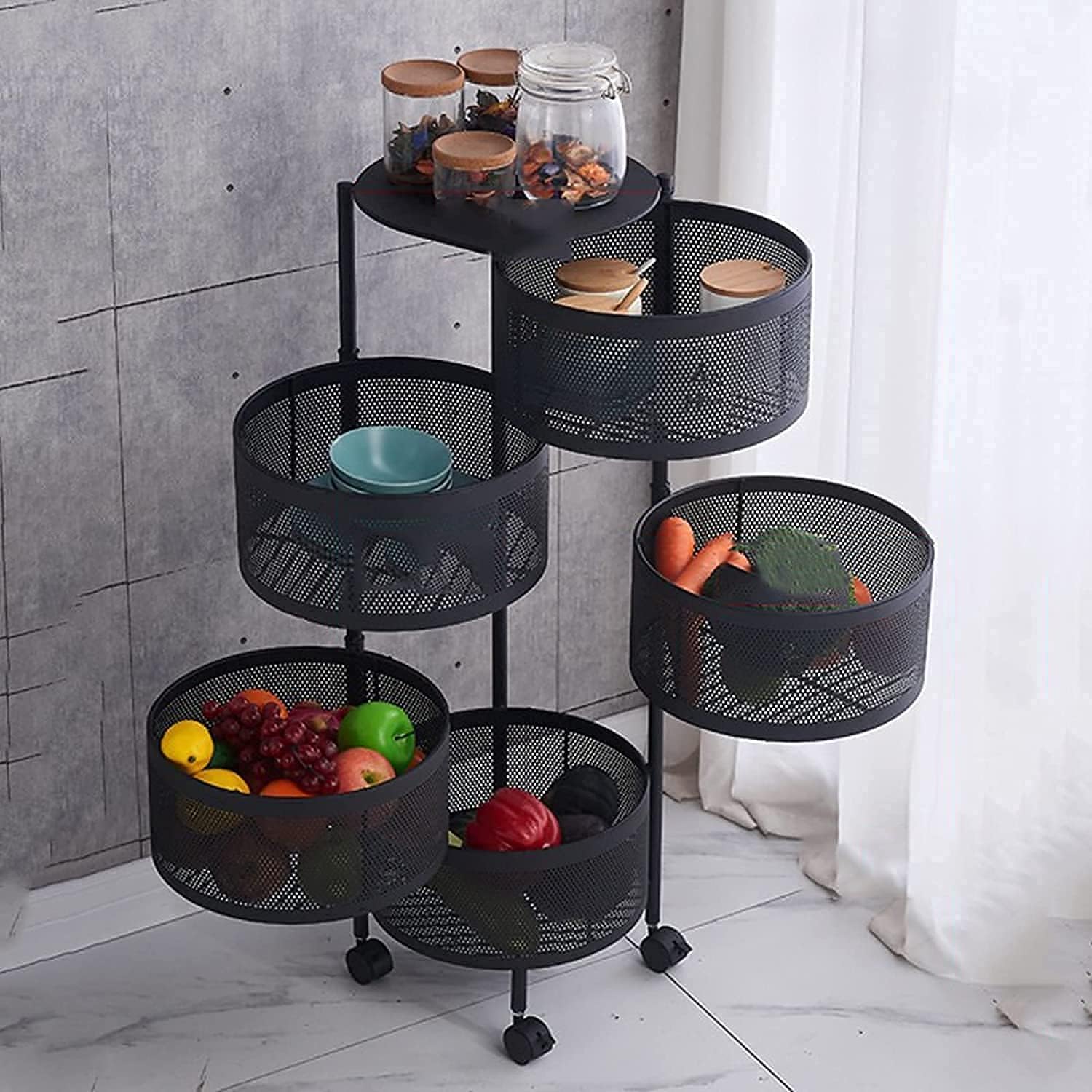 5 Layer Round Shelf.5 Layer Rotatable Kitchen Organizer