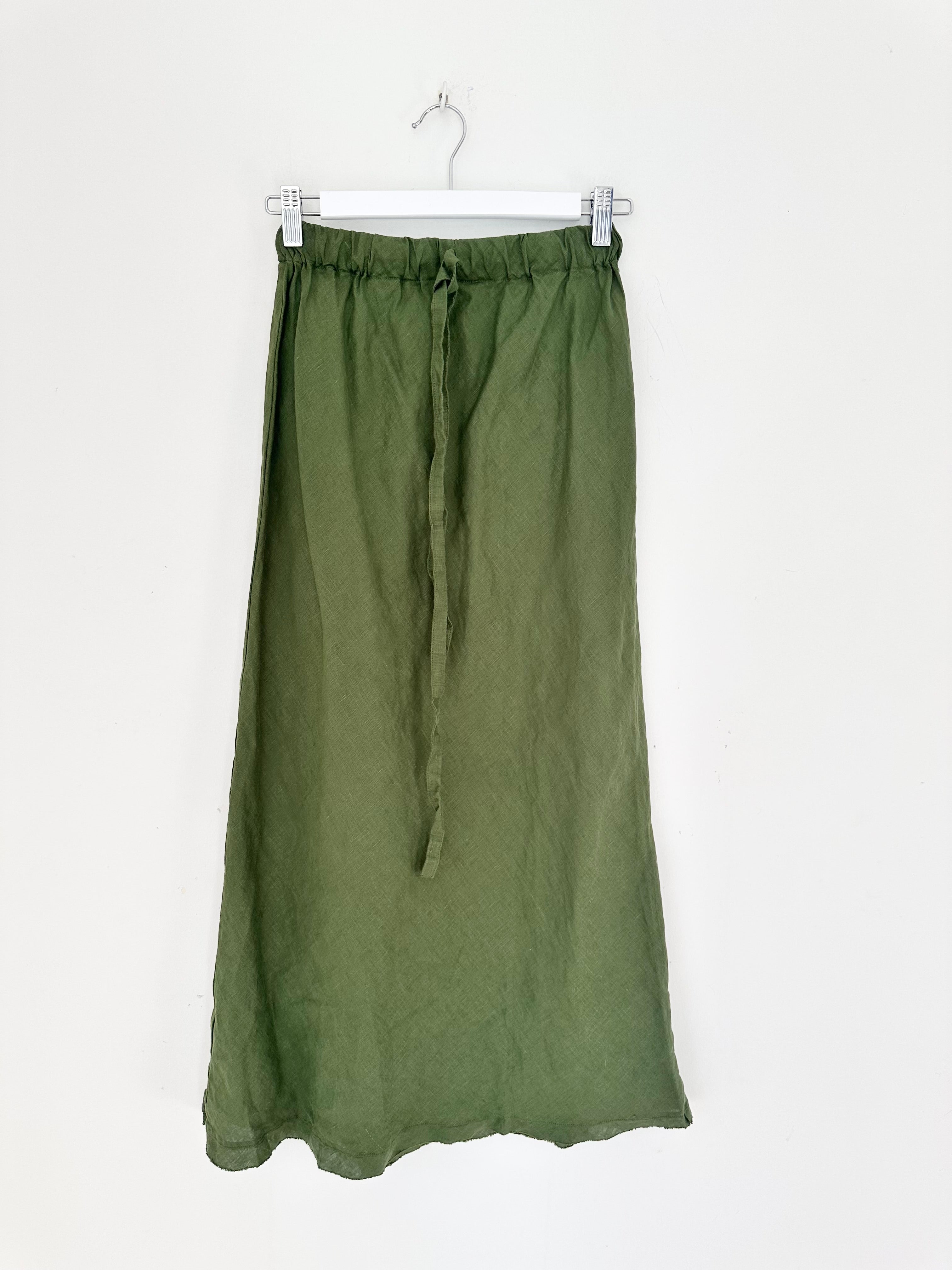 anthea skirt - moss linen