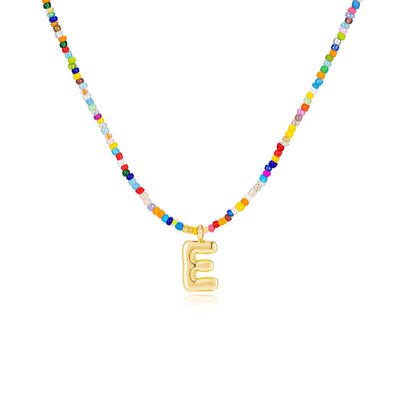 🌈 Letter Beaded Necklace for Women🔤A-Z