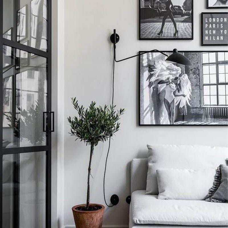 Hagar Black Deux | Mid-Century Wall Lamp