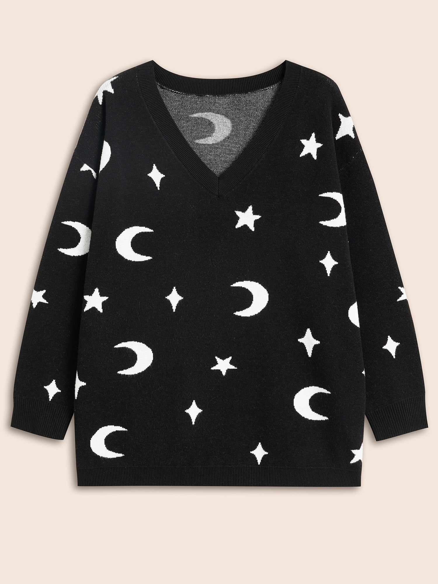 Supersoft Essentials Celestial Jacquard V-Neck Pullover