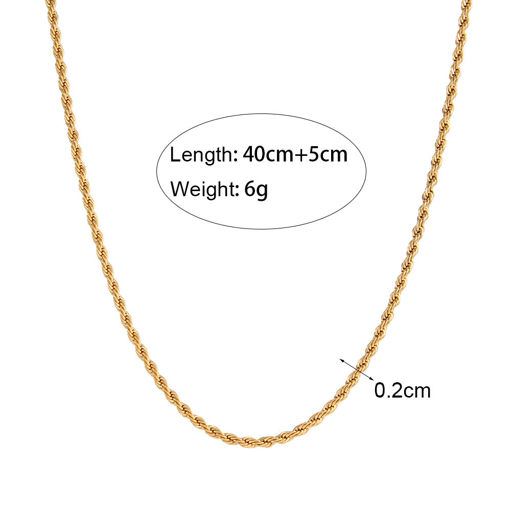 Fashion Stripe Geometric Stainless Steel 18K Gold Plated Necklaces