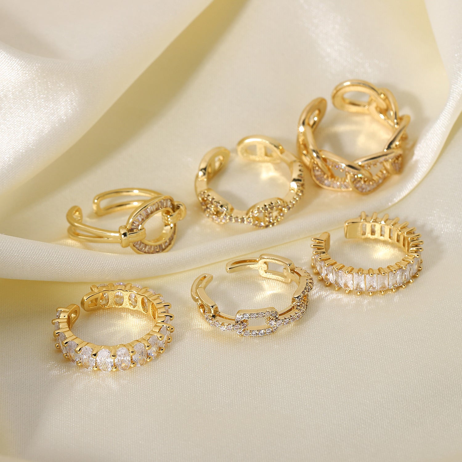 Women IG Style Circle Copper 18K Gold Plated Rings