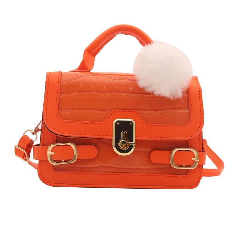 Women's Medium Pu Leather Solid Color Streetwear Square Magnetic Buckle Crossbody Bag