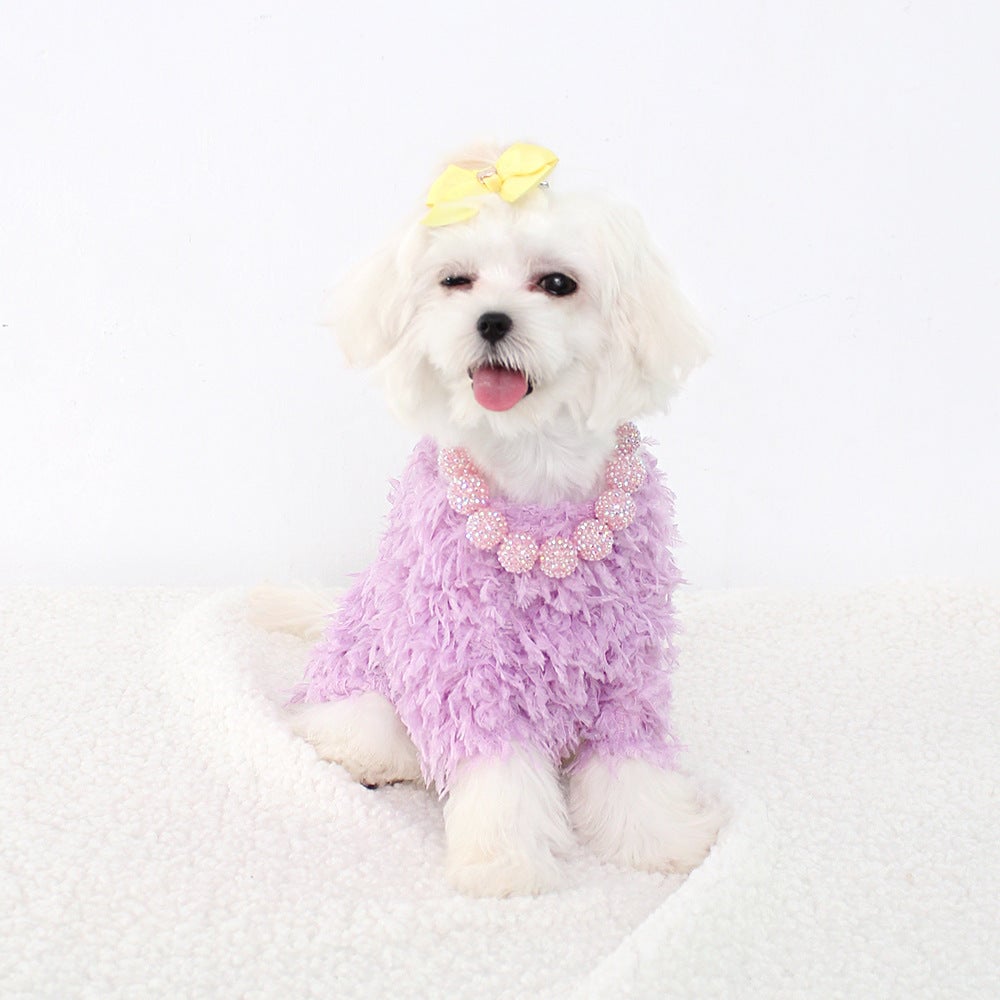 Rhinestone Bead Dog Cat Collar Necklace