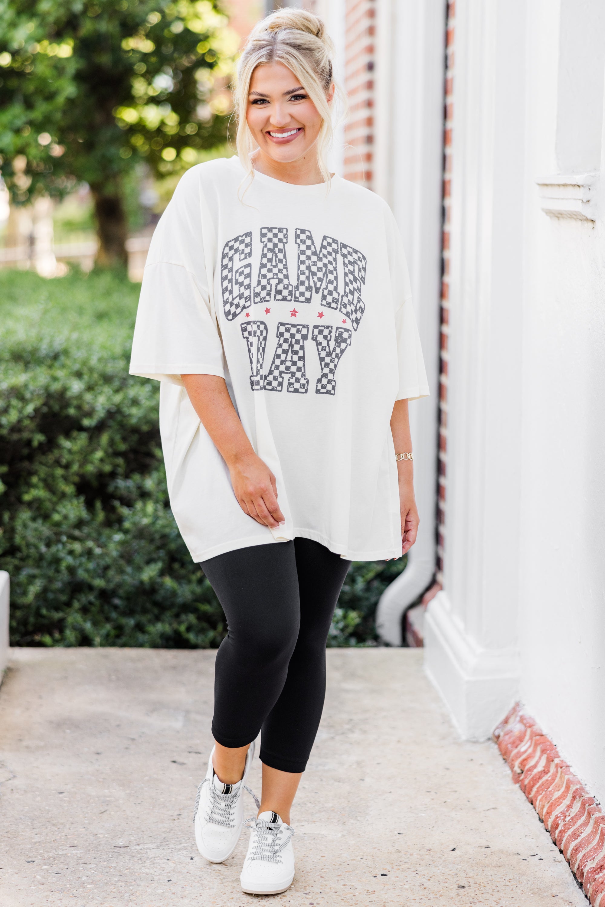 Ready For Game Day Boyfriend Tee. Ivory