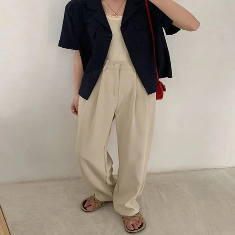 High Waist Casual Suit Pants For Women
