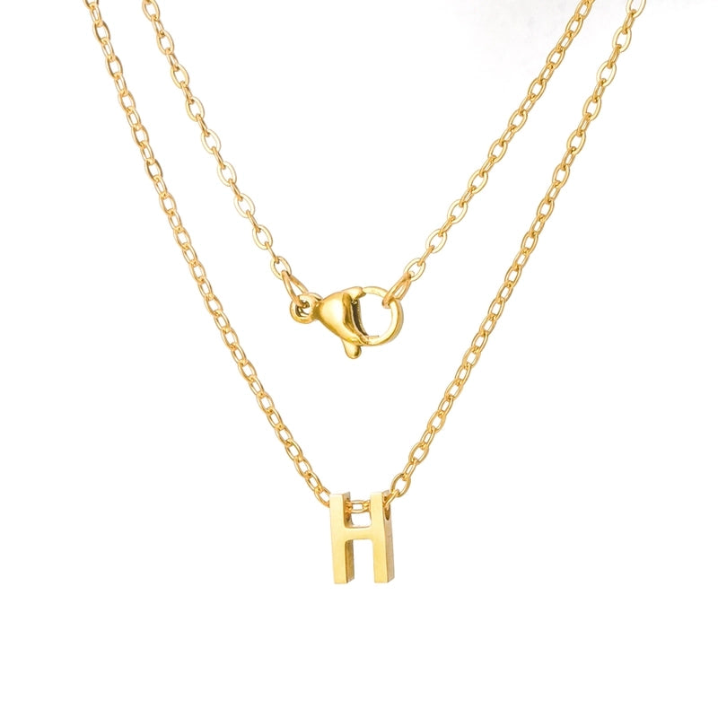 Titanium Steel Minimalist Plating Letter None Necklace