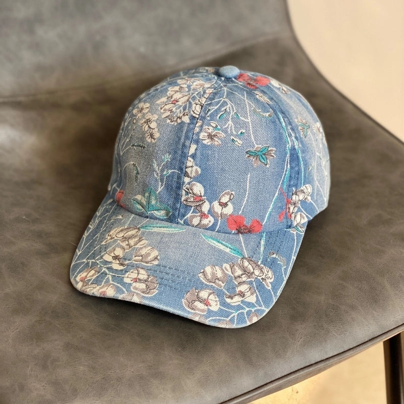 Unisex Retro Pastoral Flower Curved Eaves Baseball Cap