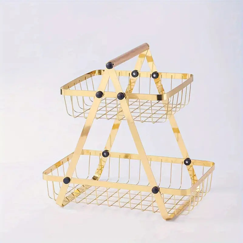 2 Tier Countertop Fruit Basket Organizer Basket For Kitchen Cournertop